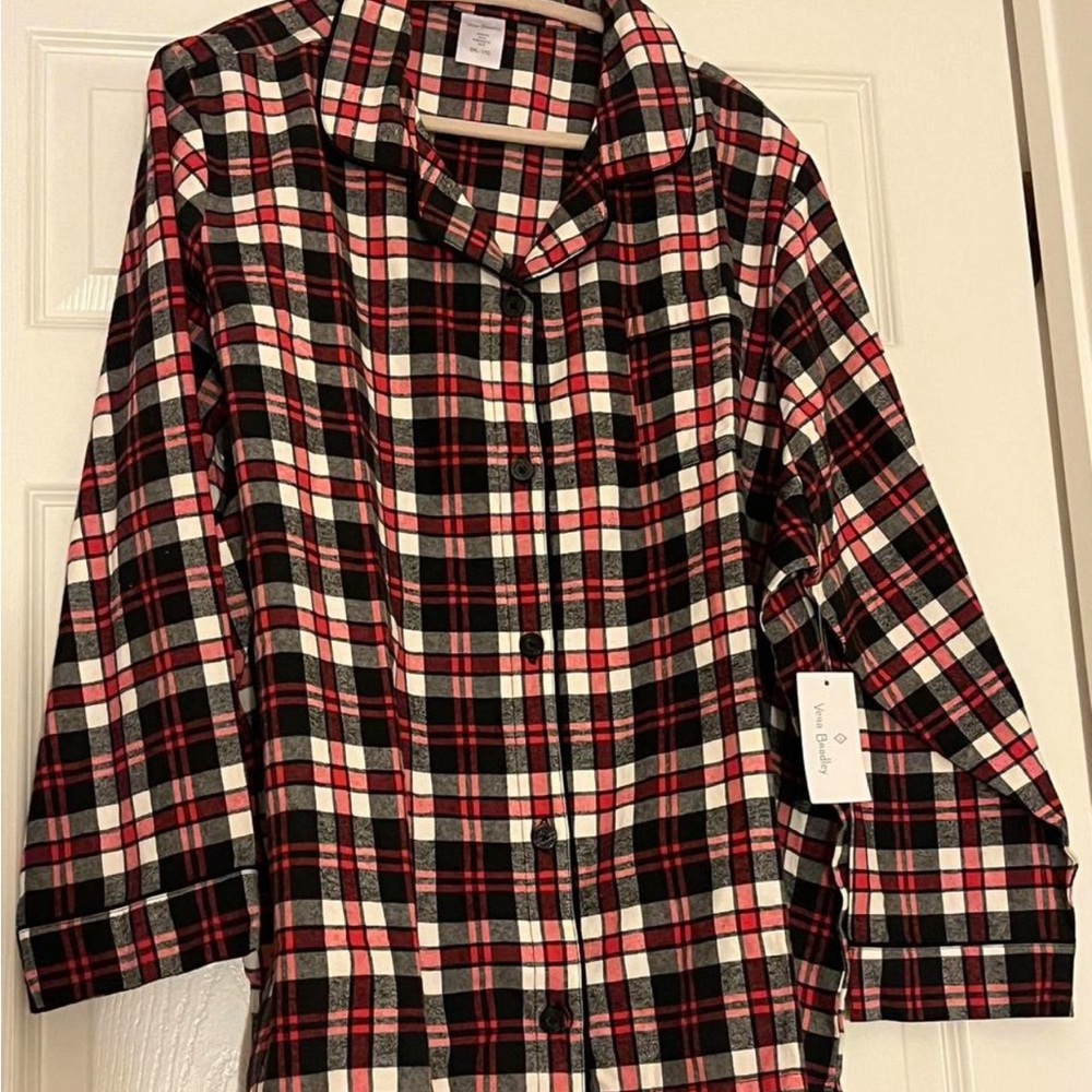 Vera Bradley Red and Black Plaid Shirt